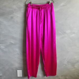 Laina Rauma Club Bed Hot Pink Drawstring Sheen Lightweight Satin Style Pants XXL